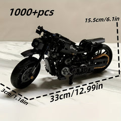 1000 pcs Retro Motorcycle Building Block Set Adult DIY Model Kit