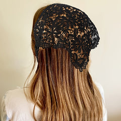 Crochet Hair Scarf Bands Turban Headband Lace Hollow Flower Butterfly Headwrap