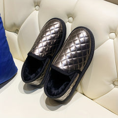 Women's Plush Inner Thermal Walking Shoes Anti-slip Loafers