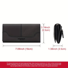 HUMERPAUL RFID Blocking Leather Wallet Red Clutch Large Capacity