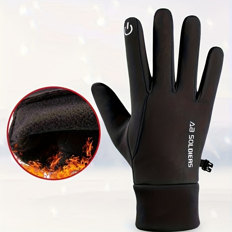 Winter Cycling Gloves Warm Polar Fleece Touch Screen Full Finger Gloves