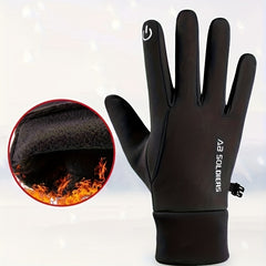 Winter Cycling Gloves Warm Polar Fleece Touch Screen Full Finger Gloves