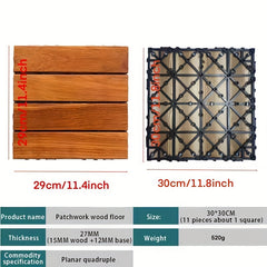 DIY Mosaic Wood Plastic Flooring Waterproof & Sun Proof