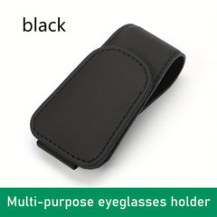 Sun Visor Glasses Holder Faux Leather for Sunglasses and Cards