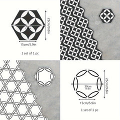 1pc Peel And Stick Floor Tile Hexagonal Vinyl Floor Sticker