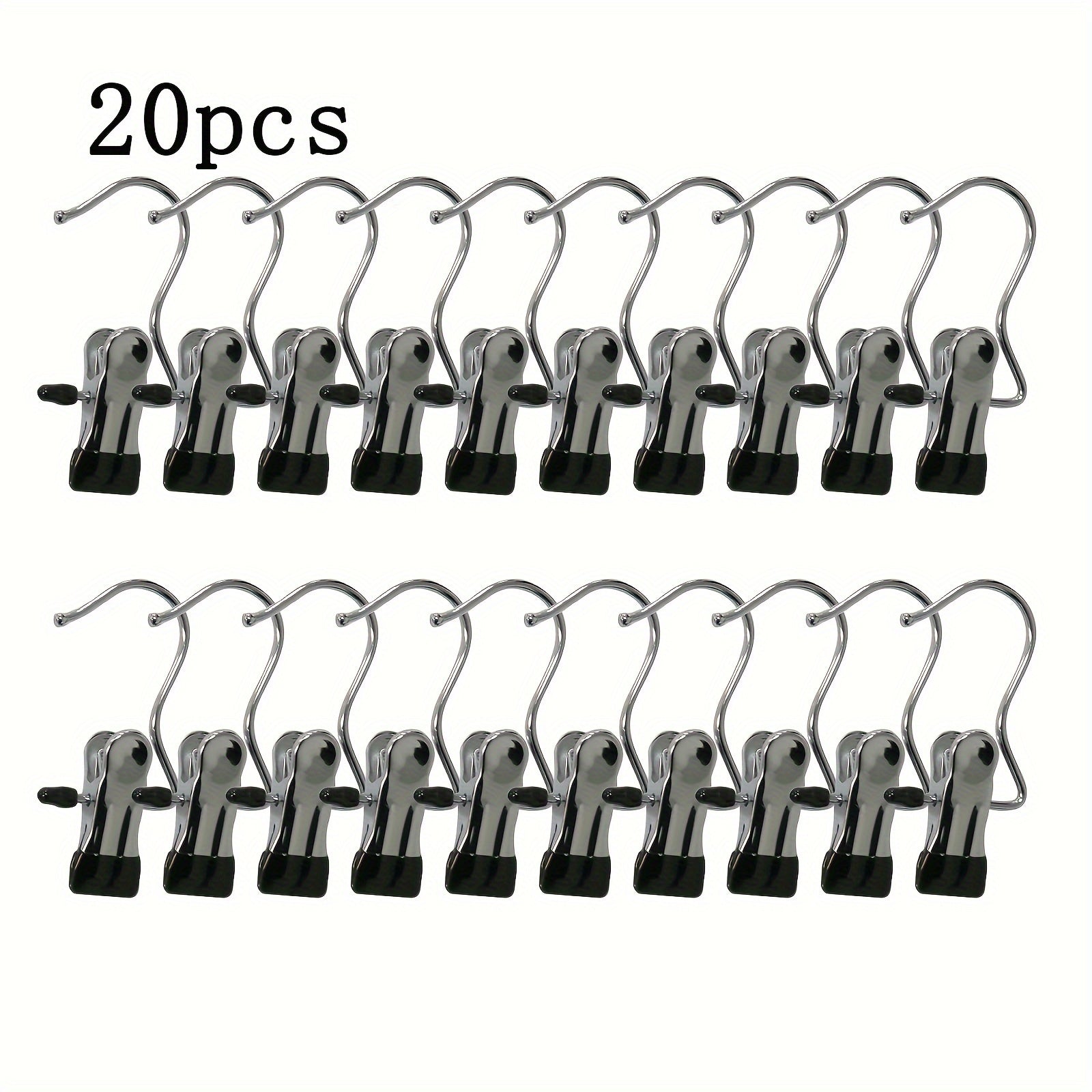 20pcs Non-slip Hanger Clip Set 360 Rotatable Boot Hook Metal Clip