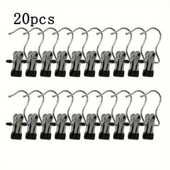 20pcs Non-slip Hanger Clip Set 360 Rotatable Boot Hook Metal Clip