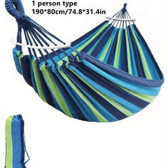 Portable Canvas Hammock Outdoor Garden Swing Bed Stripes