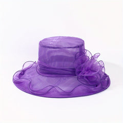 Wide Brim Organza Sun Hats Candy Mesh Breathable Bucket Hat Lightweight