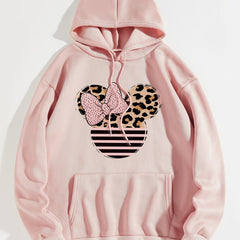Graphic Print Hoodie Long Sleeve Casual Sweatshirt Women's Clothing