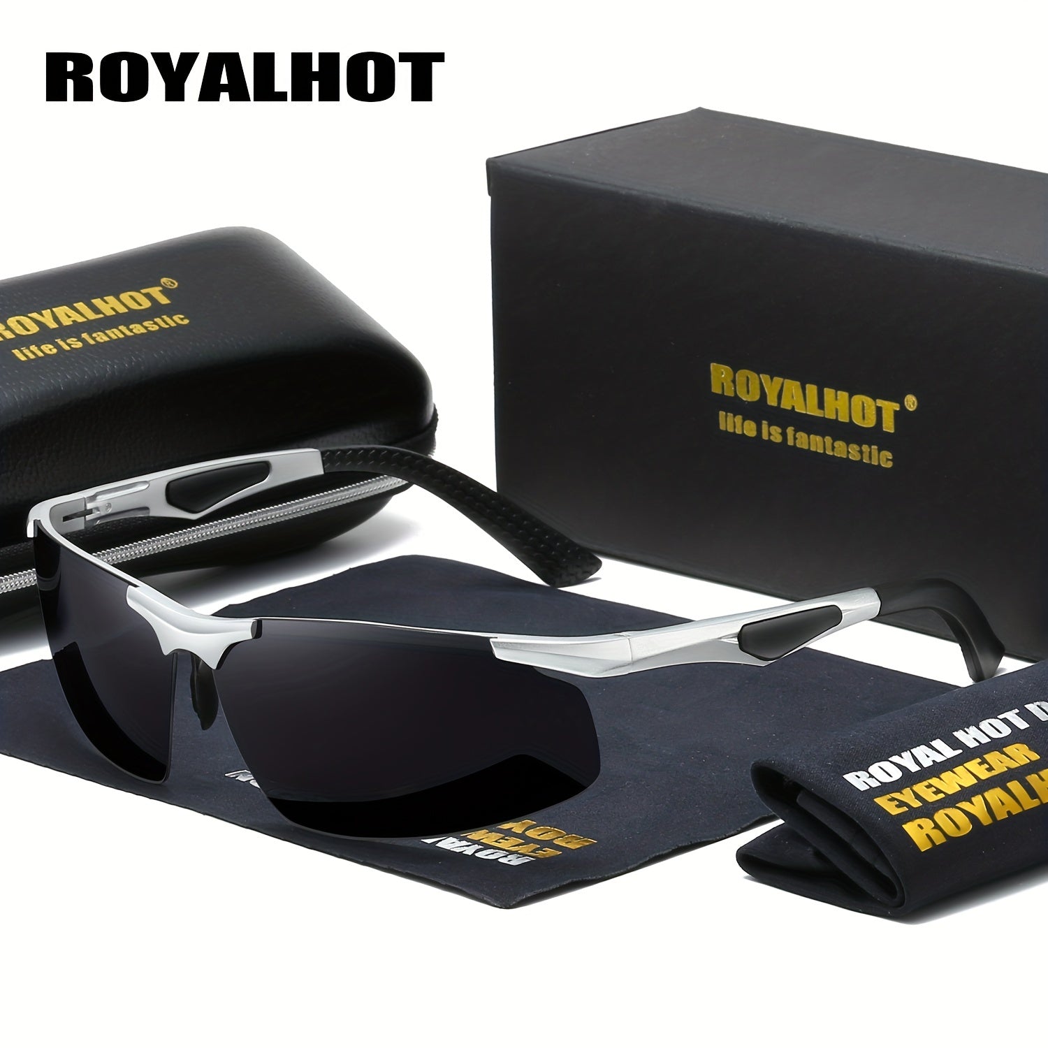 RoyalHot Polarized Rectangle Sunglasses Driving Sun Glasses Shades