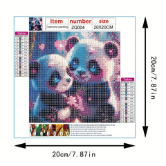 DIY Cartoon Panda Diamond Painting 7x9 - Animal Art Home Gift