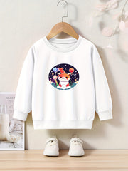 Lovely Kitty In The Snow Crew Neck Sweatshirt