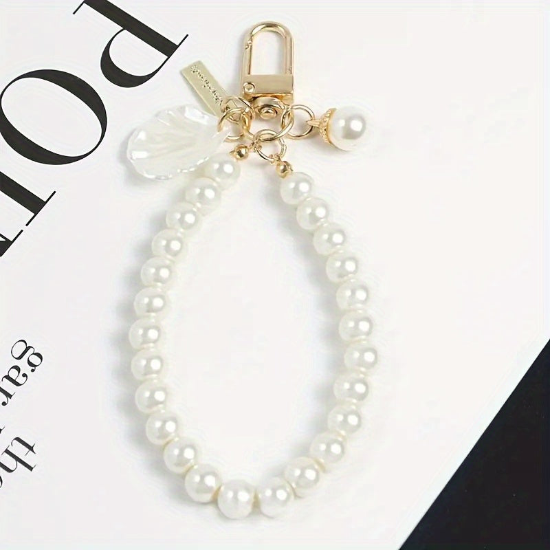 Vintage Pearl Shell Car Keychain for Men