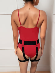 Christmas Colorblock Teddy Pompom Bodysuit