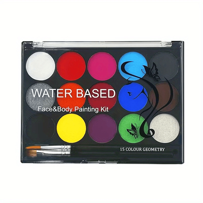 15-color Water Soluble Body Paint - Quick Drying Fluorescent Colors