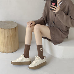 5 Pairs Girls Breathable Crew Socks for Spring Autumn Sports Teens Children