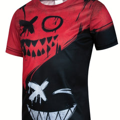 Graffiti Smile Graphic T Shirt for Kids 3D Print Quick Dry & Stretch