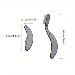 Portable Folding Eyelash Comb Stainless Steel Teeth Mini Metal Eyebrow Comb