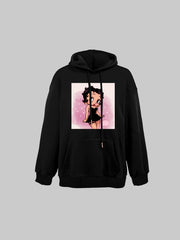 Cartoon Print Hoodie Drawstring Casual Hooded Sweatshirt