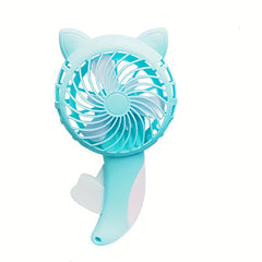 Cartoon Hand Press Fan Mini Handheld Fan Portable Cat Fan