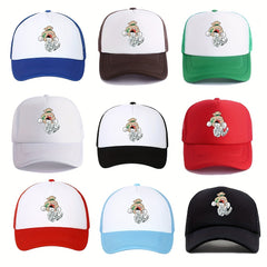 Unisex Breathable Adjustable Baseball Cap with Cartoon Embroidery