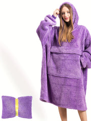 Fluffy Winter Robe Oversized Home Wear with Pocket