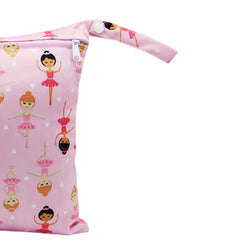Girl Print Diaper Bag with Zipper Closure