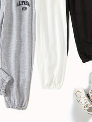 3pcs CALIFORNIA Letter Boys Active Sweatpants Breathable Jogger Sports Pants