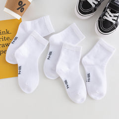 Toddler Boys Girls Solid Socks 5pairs