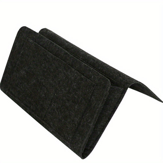 Felt Bedside Storage Bag Hanging Organizer Remote Control Books Laptop Portable