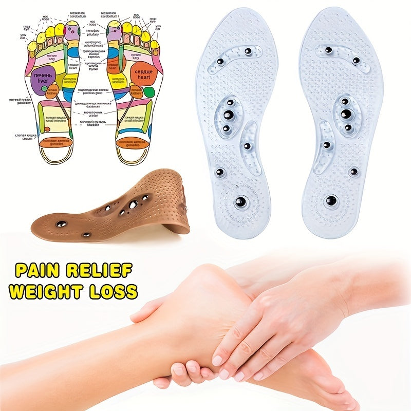 2pcs Acupressure Magnetic Massage Foot Therapy Pain Relief Insoles