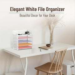 5-Layer Mesh Desktop File Organizer with Sliding Tray