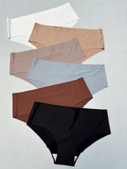 6pcs Seamless Solid Briefs Stretchy Intimates Panties Women's Lingerie