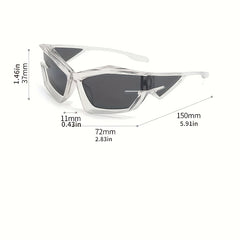 Y2K Wrap Around Sunglasses Futuristic Mirror Lens UV400