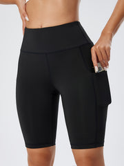 High Waisted Two Side Sports Shorts With Pockets