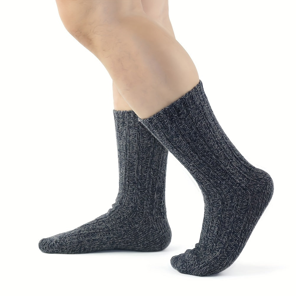 Men's Cartoon Crew Socks Thermal Wool Blend Comfy Casual Unisex