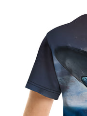 Boys Space 3D Print T shirt Short Sleeve Crew Neck Top