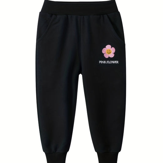 Girls' Flower Graphic Sweatpants Jogger Pants with Pockets