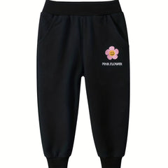 Girls' Flower Graphic Sweatpants Jogger Pants with Pockets