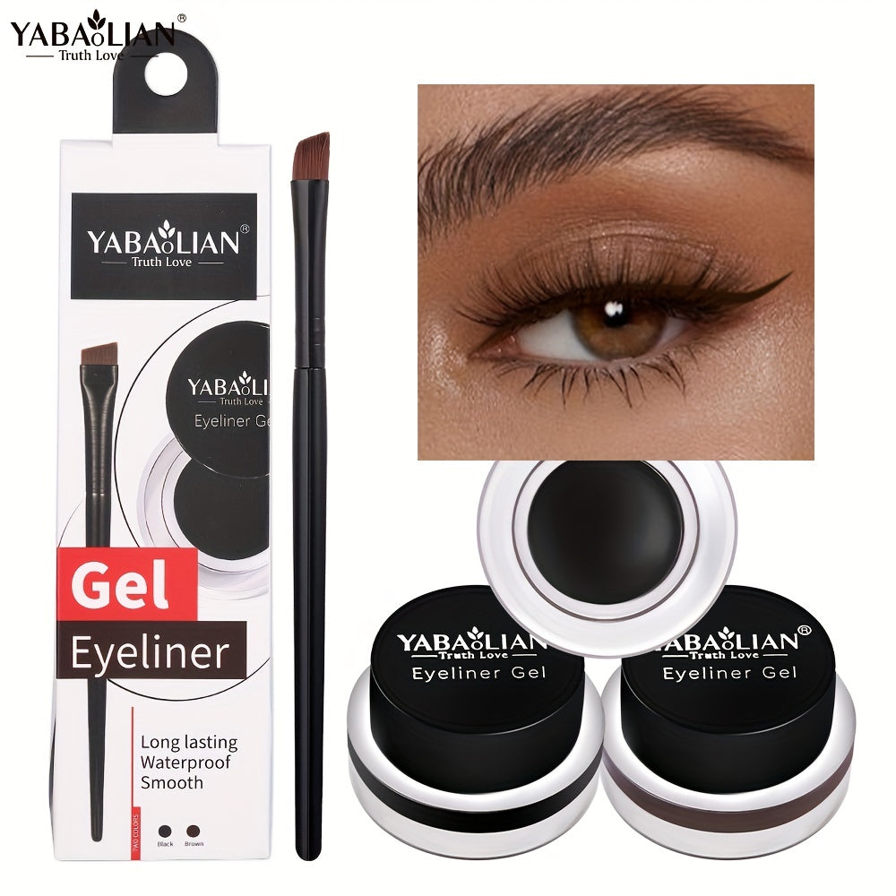 Waterproof Gel Eyeliner Cream with Brush - Smudge Proof