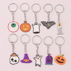 10pcs Halloween Keychain Pendant PVC Soft Rubber Bag Accessory Ornament