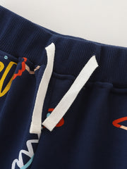 Dinosaur Print Boys Sweatpants Quick Drying Jogger Pants Kids Clothing