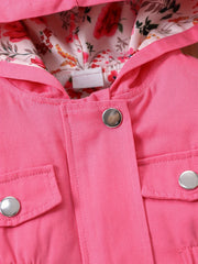 Girl's Patchwork Hooded Cotton Coat Baby's Top Child's Outwear