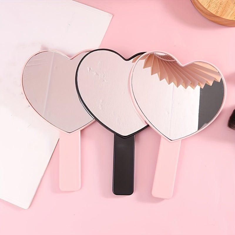 Heart Shaped Handheld Makeup Mirror Portable Travel Mirror