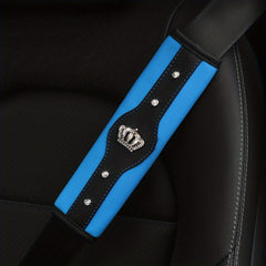 Crown Glitter Car Seat Belt Shoulder Protector PU Leather