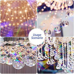 10pcs Clear AB Glass Crystal Ball Prism Pendant Sun Catcher Gardening Light