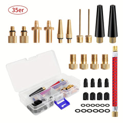 Bike Inflator Adapters Set Tire Valve Converter Nozzles Needles