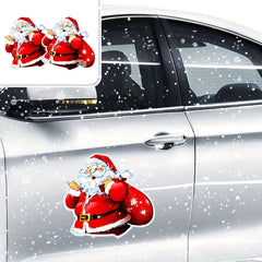 2pcs Santa Claus Christmas Decorations Reflective Sticker