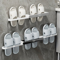 Corner Hanging Slippers Hook Rack Punch Folding Plastic Storage Organizer